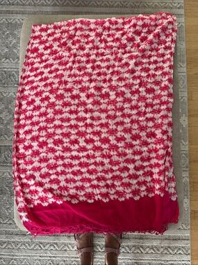 GAP Pink and White Lightweight Scarf Wrap